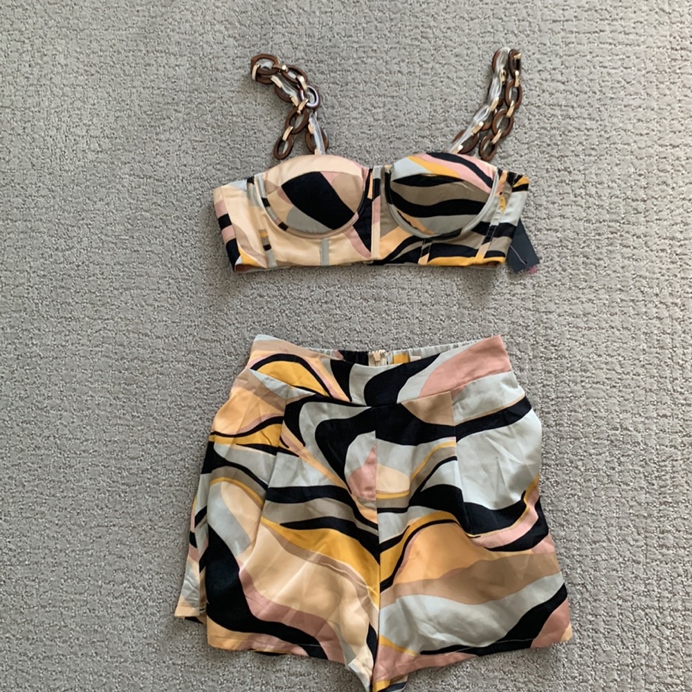 NWT HotMiamiStyles shorts and bralette top S